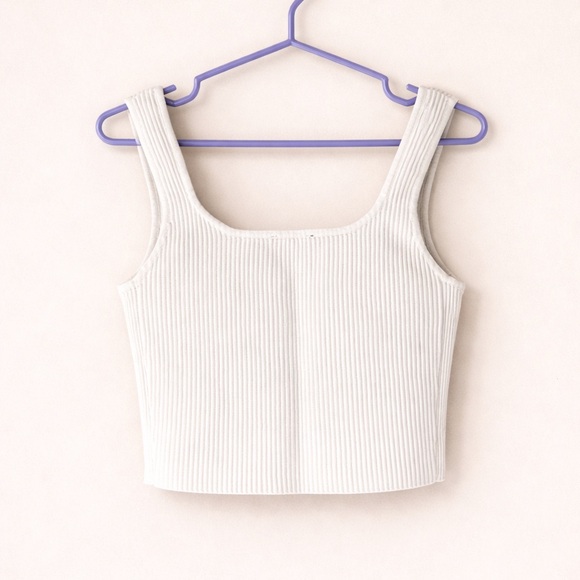 Dynamite White Ribbed Tank Top - Picture 3 of 4